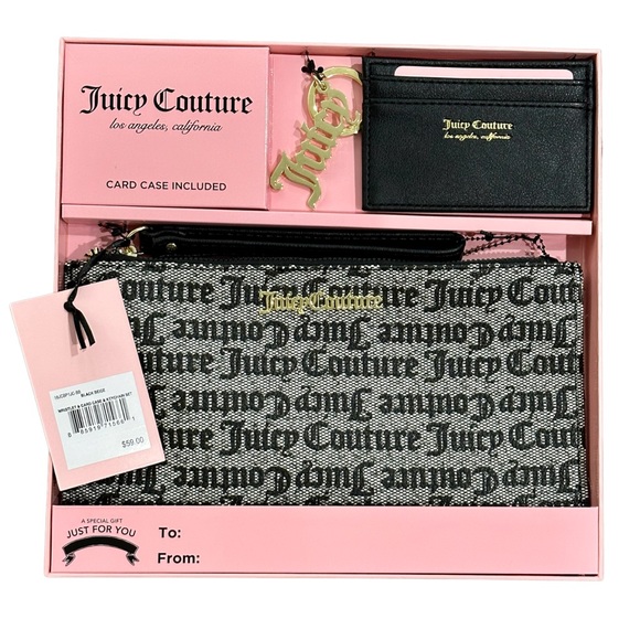 Juicy Couture Wristlet Logo Pouch and Card Holder Gift Boxset! - Picture 2 of 6